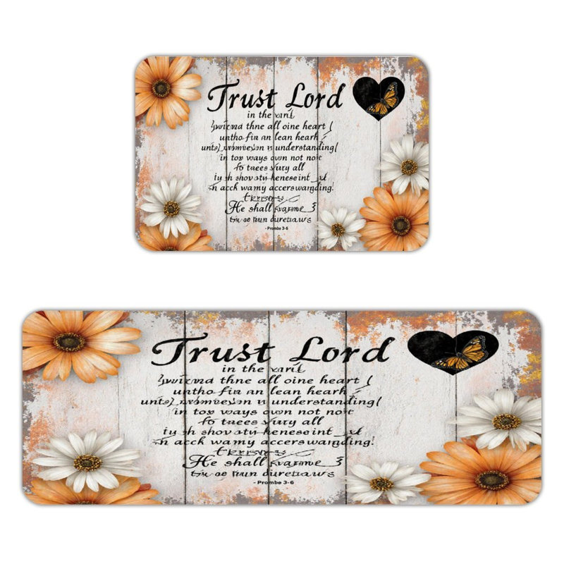 Ensemble de 2 tapis de cuisine Rustic Floral Faith