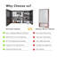 Armoire à pharmacie en aluminium noir à DEL avec lumière blanche une couleur et tablettes ouvertes-129674050