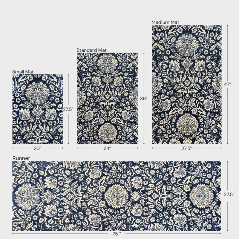 Tapis bleu lavable Cornflower, Bleu