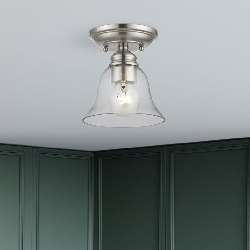 Plafonnier semi-encastré 1 lumière 6,25 po Akera, Nickel brossé