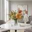 Hydrangea and Heather Fall Arrangement in a Glass Vase