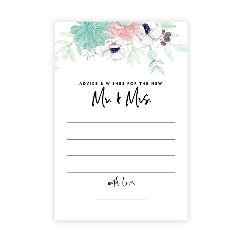 Fleurs sauvages, conseils pour mariage et livres d'invités pour les mariés, paquet de 56