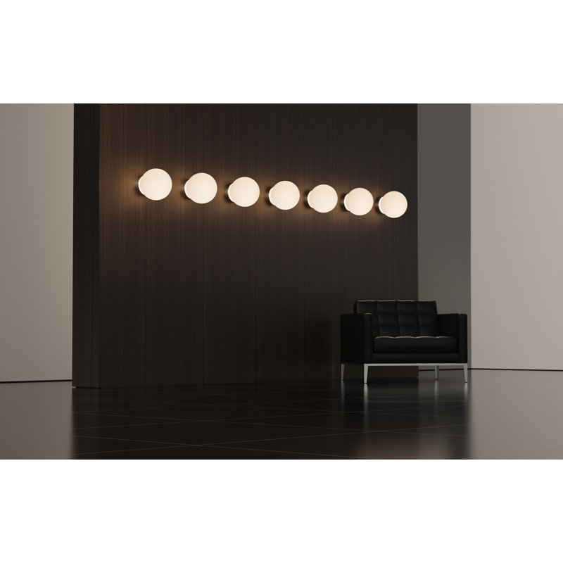 Bola Sphere Globe Flush Mounted Sconce, Chrome, 17.6" H x 16" W x 16" D