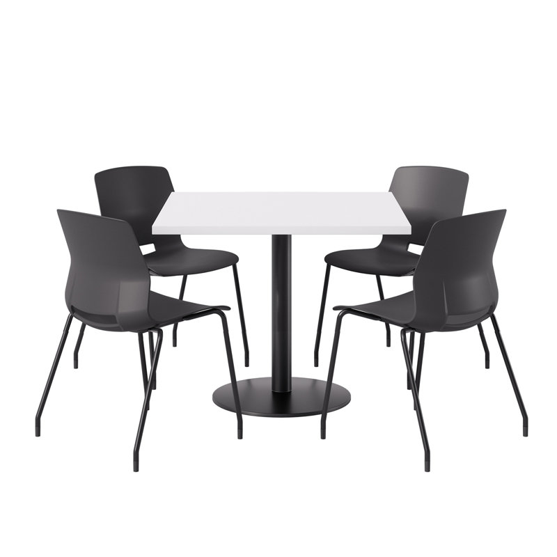 Ensemble repas pour 4 personnes à hauteur de bar, Blanc, Noir, H 29 po x L 36 po x l 36 po