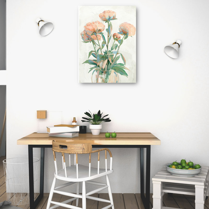 Peach Peonies 30x40 Canvas Art Print