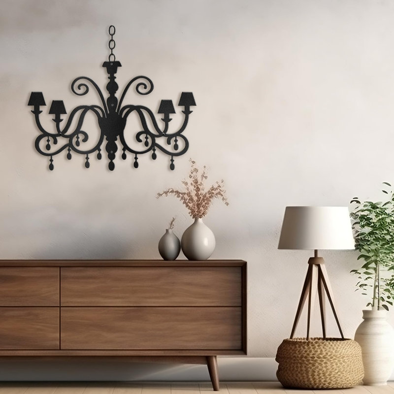 Wall Decor Metal, Black, 30" H x 36" W x 0.05" D