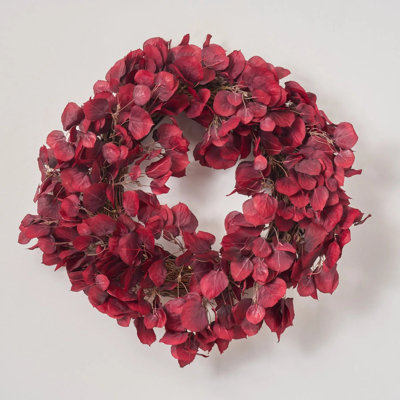 Décoration murale pour porte et guirlande de feuilles d'automne automne bourgogne - 24 po
