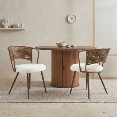 Chaises de salle à manger rembourrées Comfort, ensemble de ferme en rotin pour cuisine