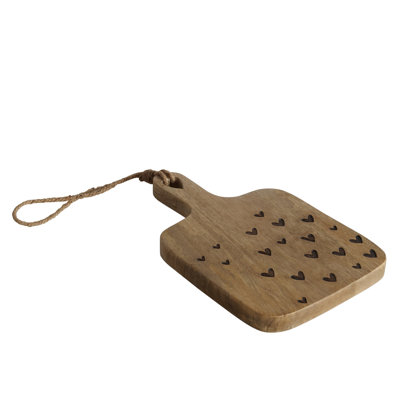 Heart Embellished Wood Cutting Board, 13.75 Inches