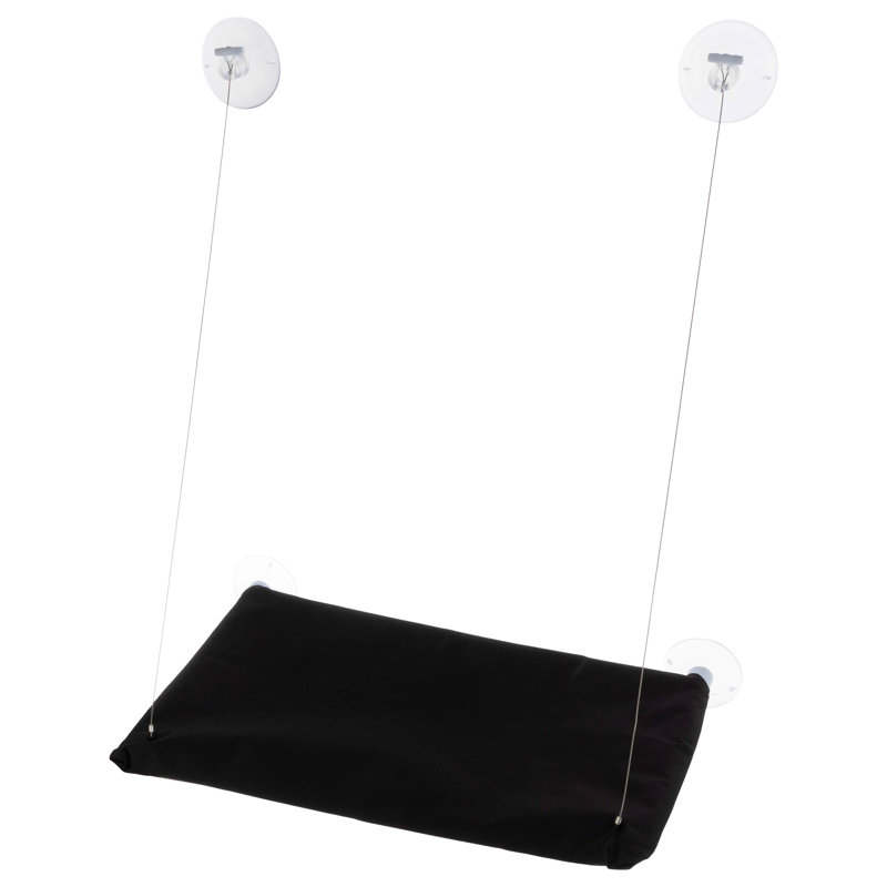Black Oxford Cloth Cat Window Perch with Suction Cups