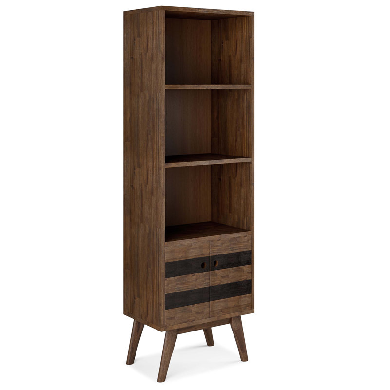 Vyolette - Bookcase with Storage - Rustic Natural Aged Brown