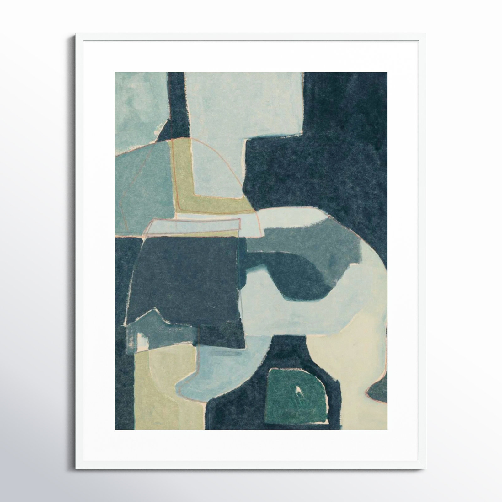 Blue Note III Print by Rob Delamater, White Framed, 41" H x 33" W x 1" D
