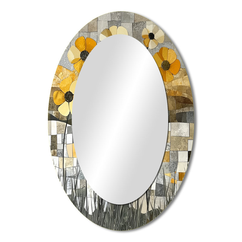 Miroir mural d'été jaune, 36 po x 24 po