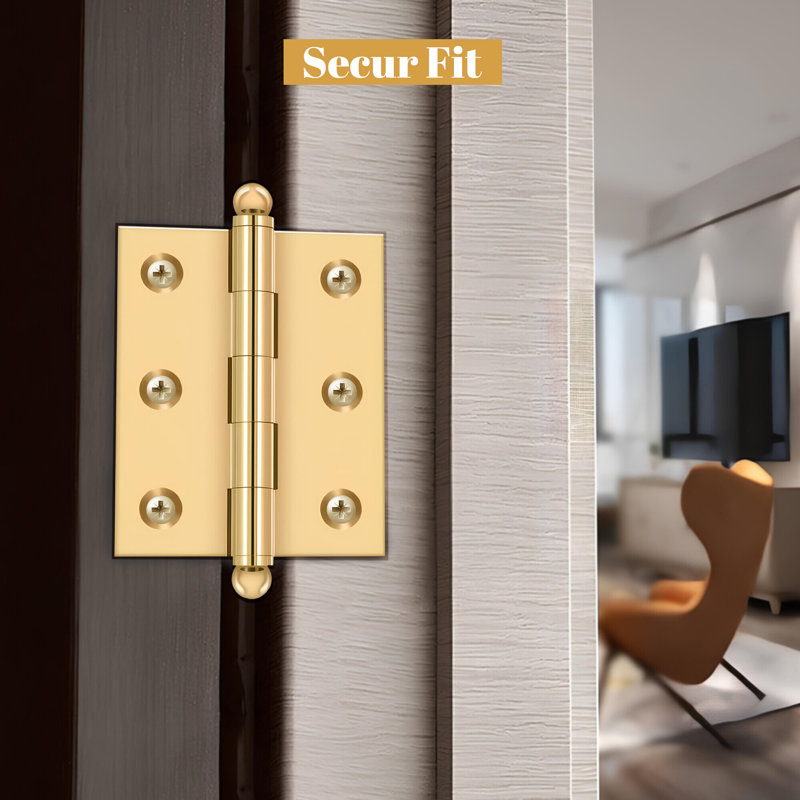 10'' x 10'' Solid Brass Traditional Hinge, Unlacquered Brass, 2.5" H x 2" W