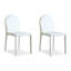 Chaise d'appoint blanche en acier au carbone à dossier solide (ensemble de 2)