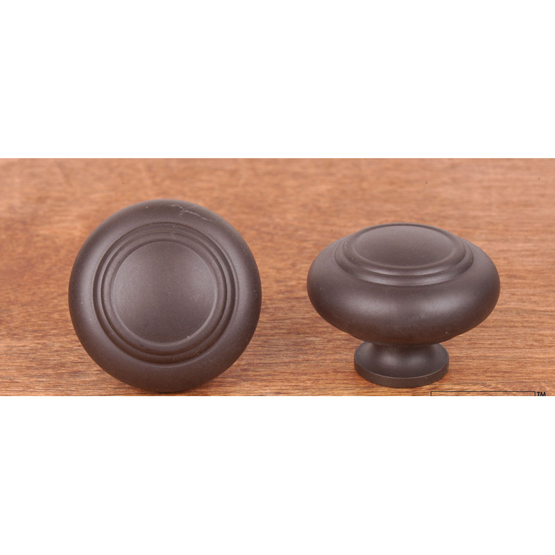 Poignée champignon Ringed CK Series, Bronze huilé, Diamètre du bouton 1,25 po