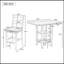Ensemble de salle à manger 5 pièces à hauteur de comptoir en bois avec chaises rembourrées et étagères de rangement-1251478676