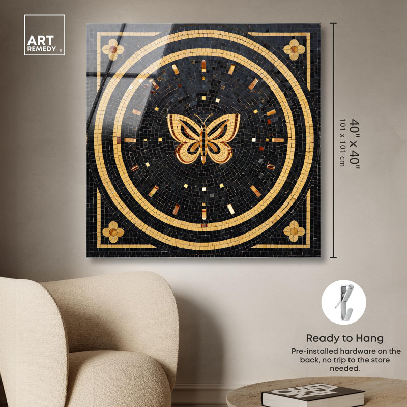 «Butterfly Mosaic Art» par Art Remedy, H 40 po x l 40 po