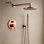 Juno Round Rose Gold Natural Rainfall Dual Control Bathroom Shower