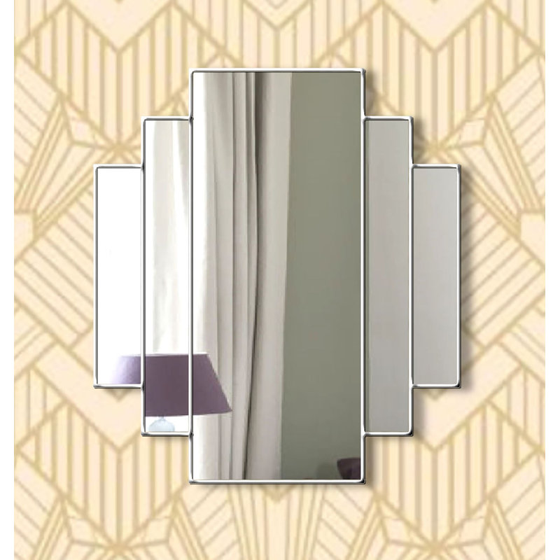 Yoselin Flat Wall Mirror, Silver