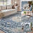 Machine Washable Vintage Floral Soft Blue Area Rug With Non-Slip Backing For Living Room, Bedroom-1693338790-1694256111