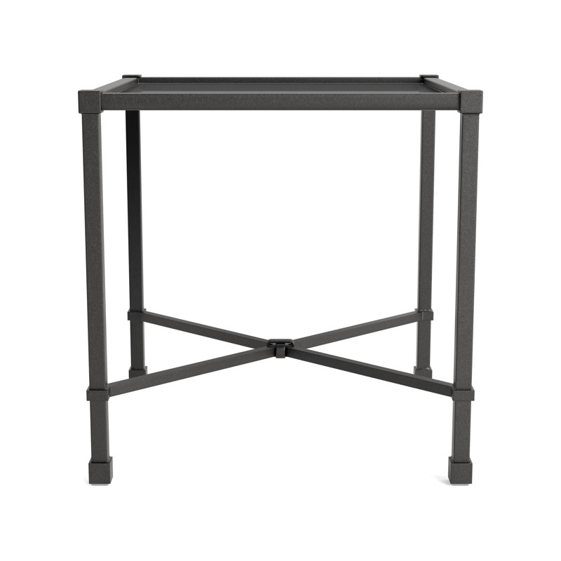 Venetian Outdoor Square Side Table, Textured Pewter