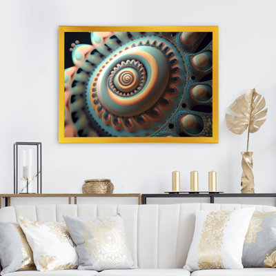 Hidevale " Gold And Turquoise Fractal Spiral III "
