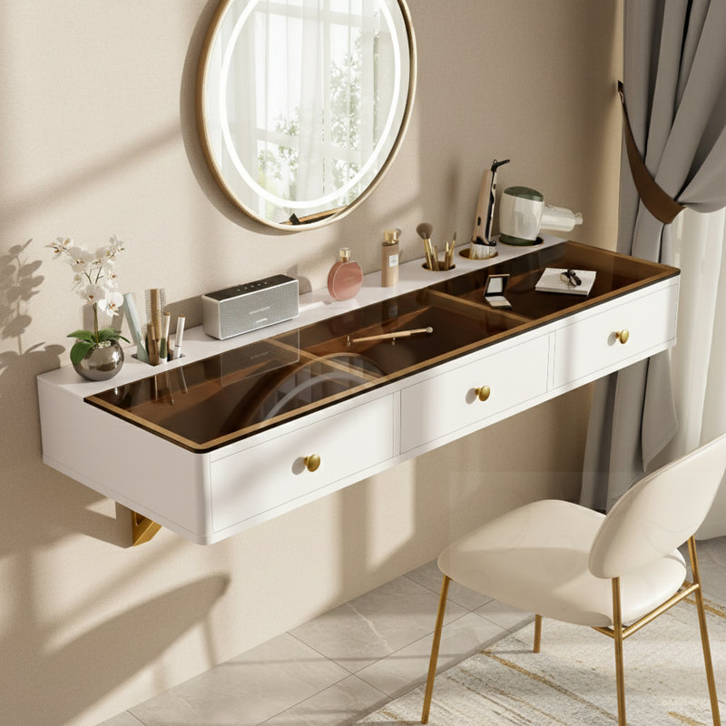 Wall-Mounted Vanity Table With Drawer