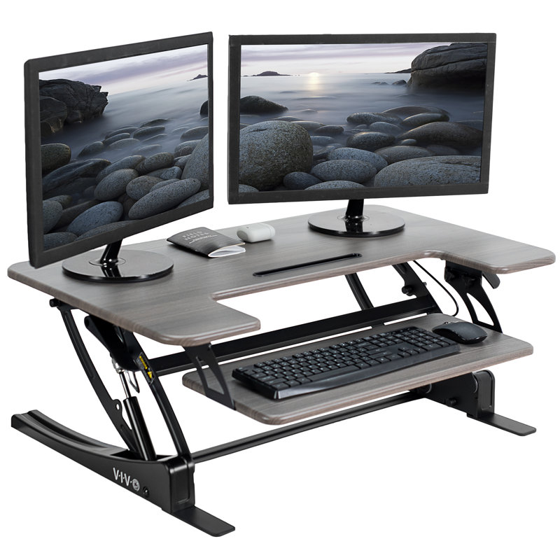 Standing Desk Converter DESK-V000V Series, Grey / Black