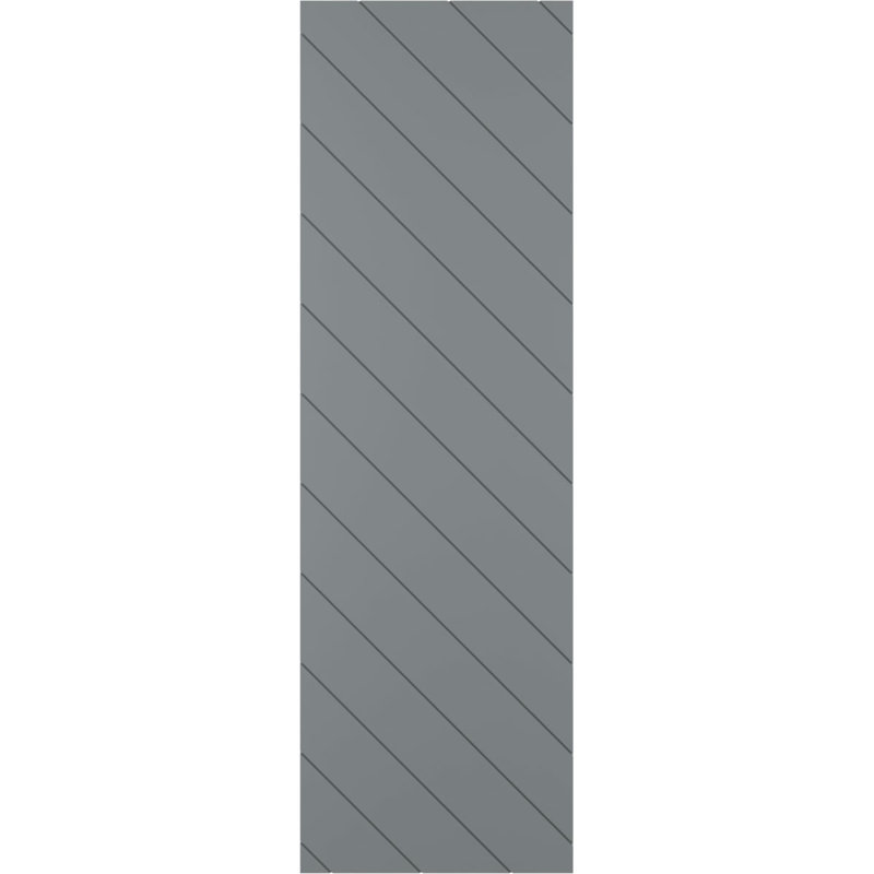 Volets à montage fixe en lattes en diagonale véritable de style moderne True Fit (par paire - quincaillerie non incluse), 39"