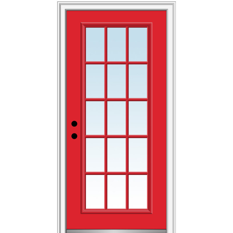 Porte d'entrée pré-montée, H 81,75 po x l 37,5 po x P 4,56 po, S'ouvre à droite vers l'intérieur, Noir