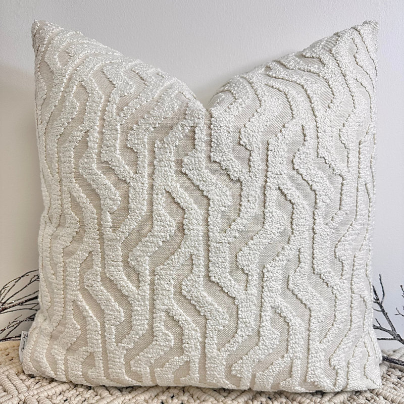 Abstract Ivory Square Cushion Cover