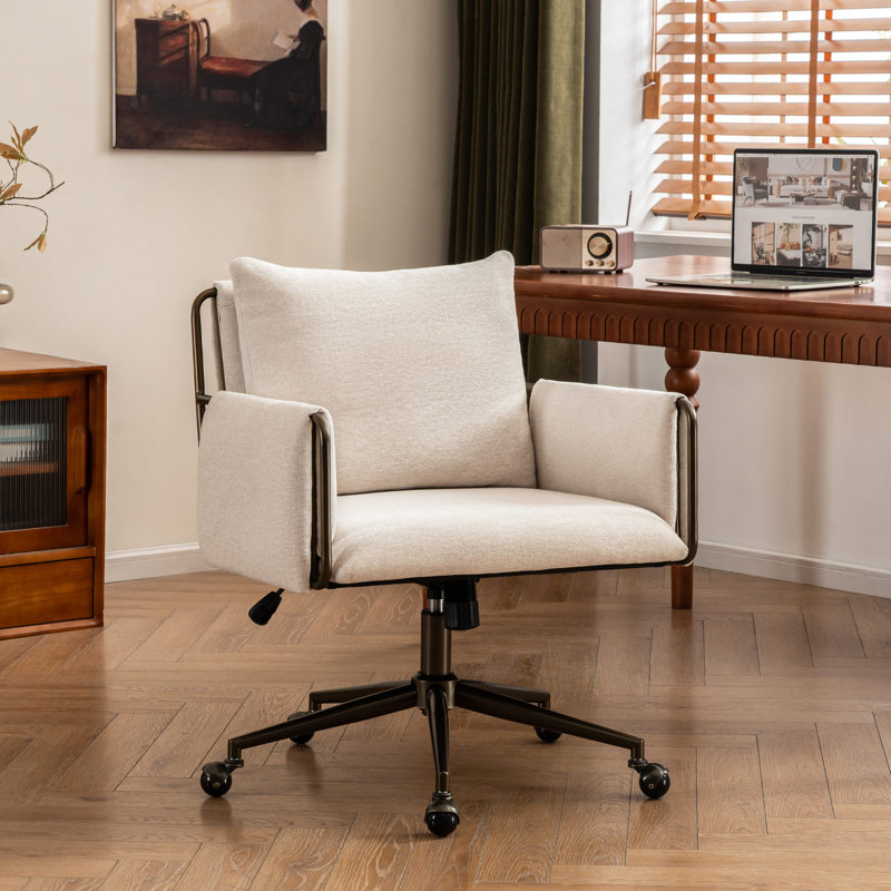Fauteuil de bureau Arianna, Beige Seat/ Black Frame