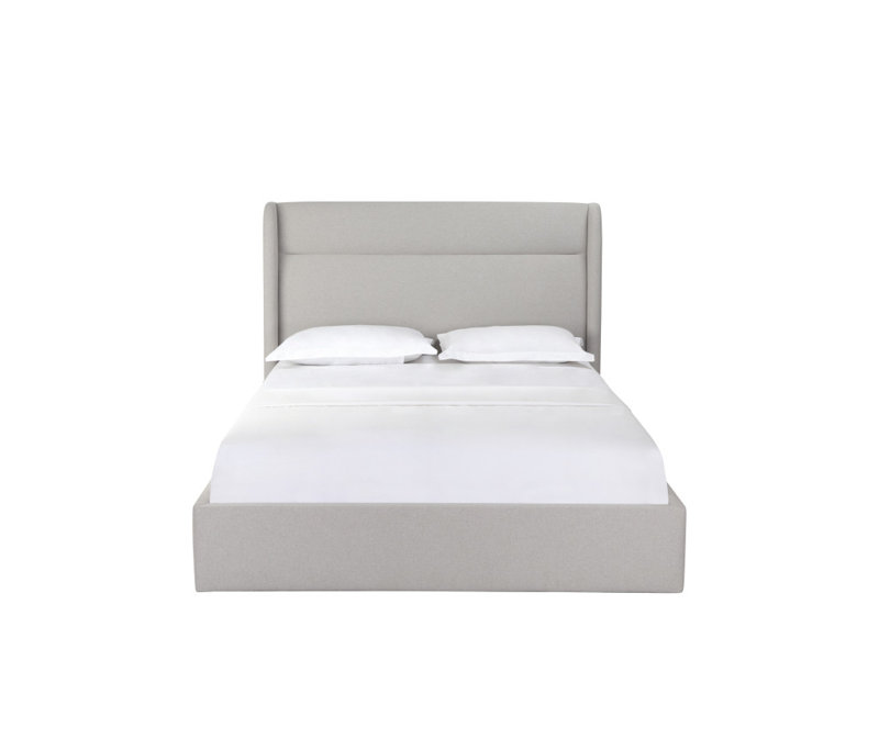 Gray Fabric Upholstered Queen Bed Frame