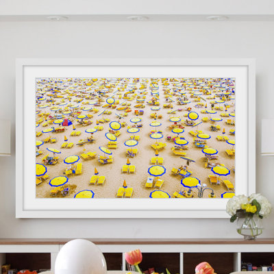 « yellow parasols », reproduction d’art encadrée