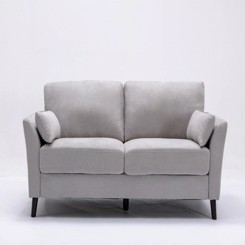 Canapé 77 po en tissu tissé gris clair, Gris clair