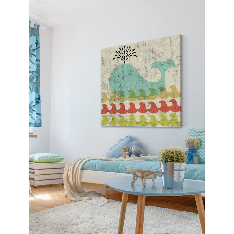 Ada's Whale' Print on Wrapped Canvas, 40" H x 40" W x 1.5" D