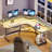 Lockmer 55'' L-Shape Gaming Desk with Power Outlets & LED Light