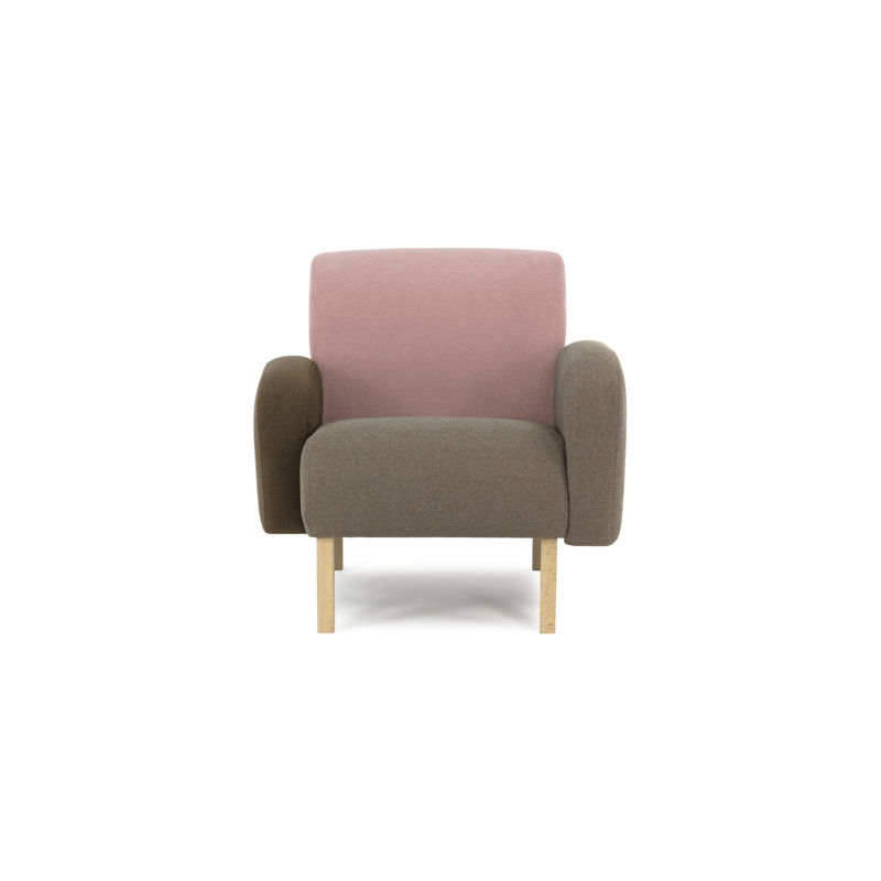 Barksdale Velvet Armchair, Beige/Grey/Pink