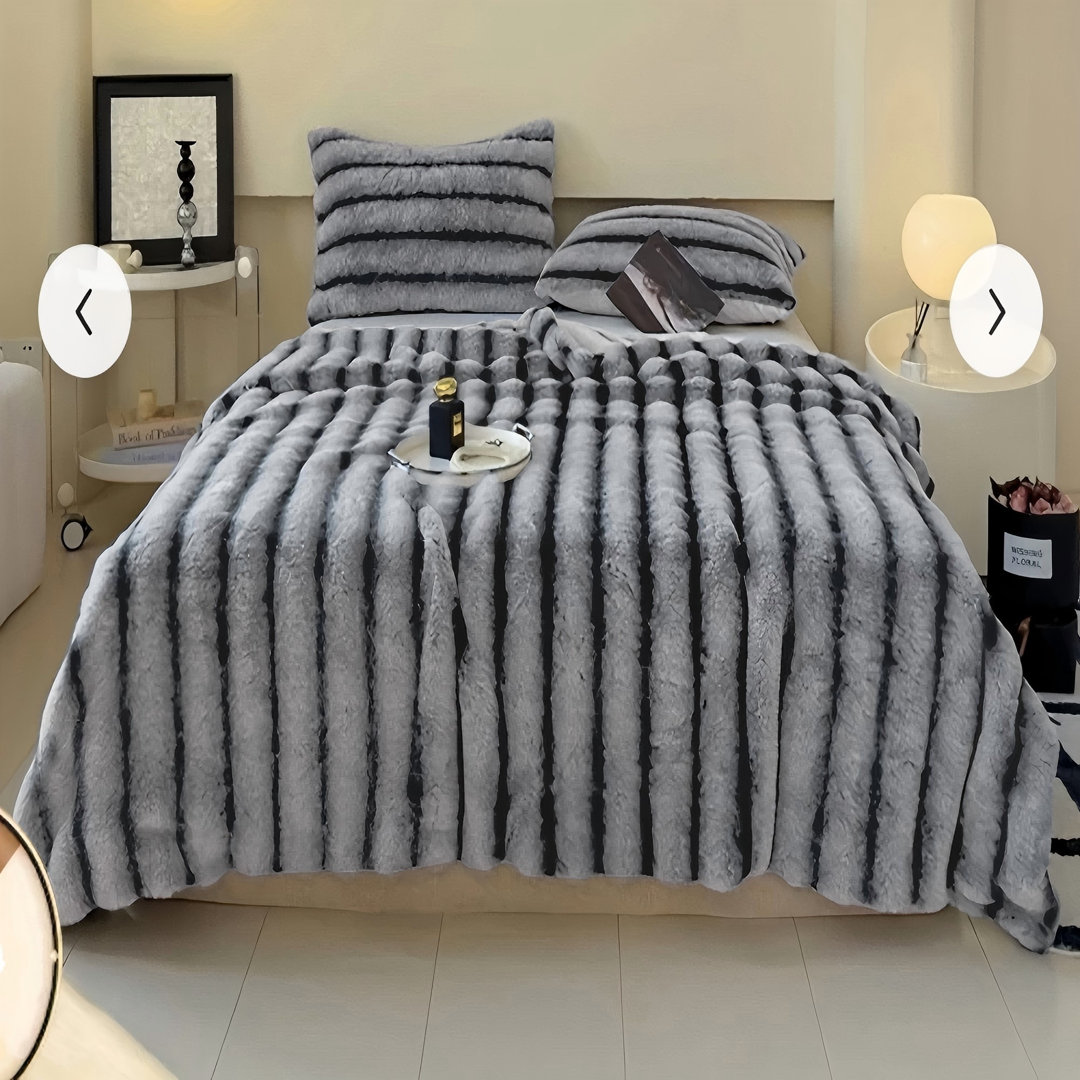 Soft Chenille Sofa Blanket, Thick and Warm Faux Rabbit Fur Blanket, Home Decor Blanket, Soft Plush Gift, Suitable for Sofa, Bedroom, Home Use, Unisex