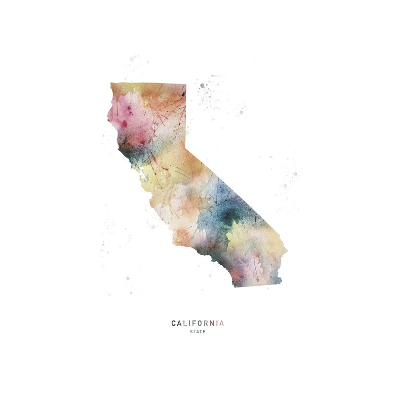 California State - Wrapped Canvas Painting, 30.48cm H x 20.32cm W x 1.91cm D