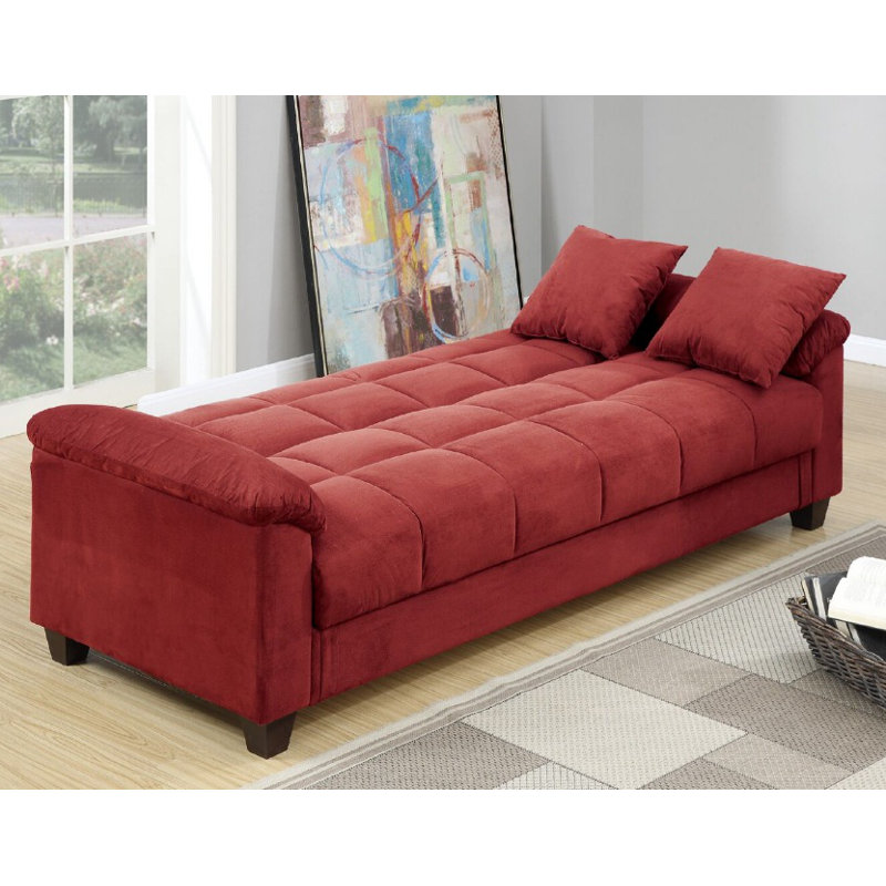 Amanie 84'' Upholstered Sleeper, Red