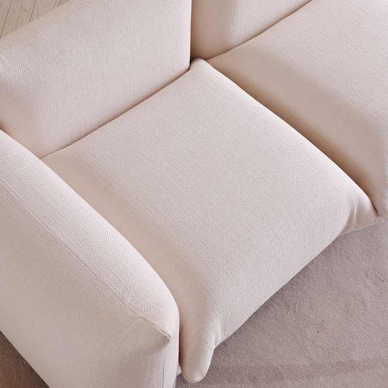 Canapé modulaire rembourré de salon Khameron , Mélange de lin beige