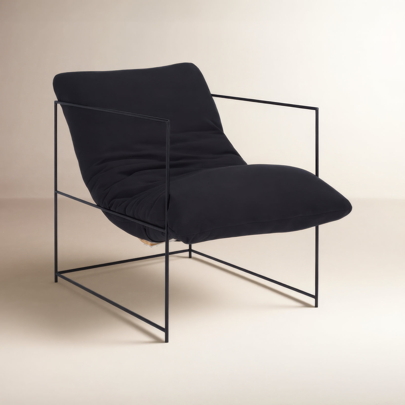 Giulietto Upholstered Armchair, Black Linen
