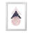 Pink And Navy Marble Abstract Triangles And Circle - Print-39167755-39167750
