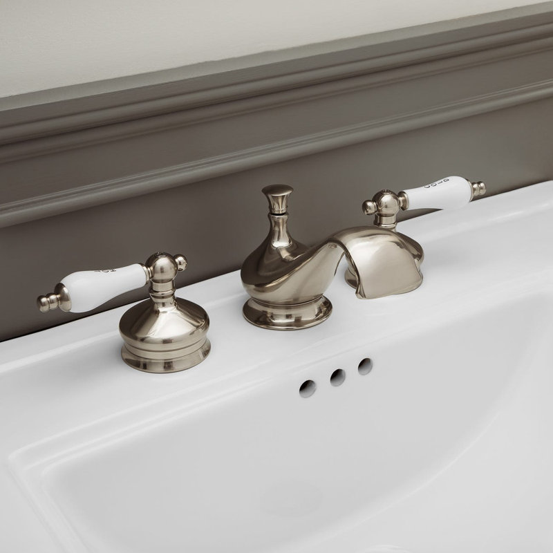 2-handle Bathroom Faucet with Drain Assembly, Brushed Nickel