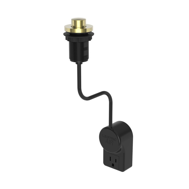 East Linear Air Activated Disposer Switch, Black/Brass