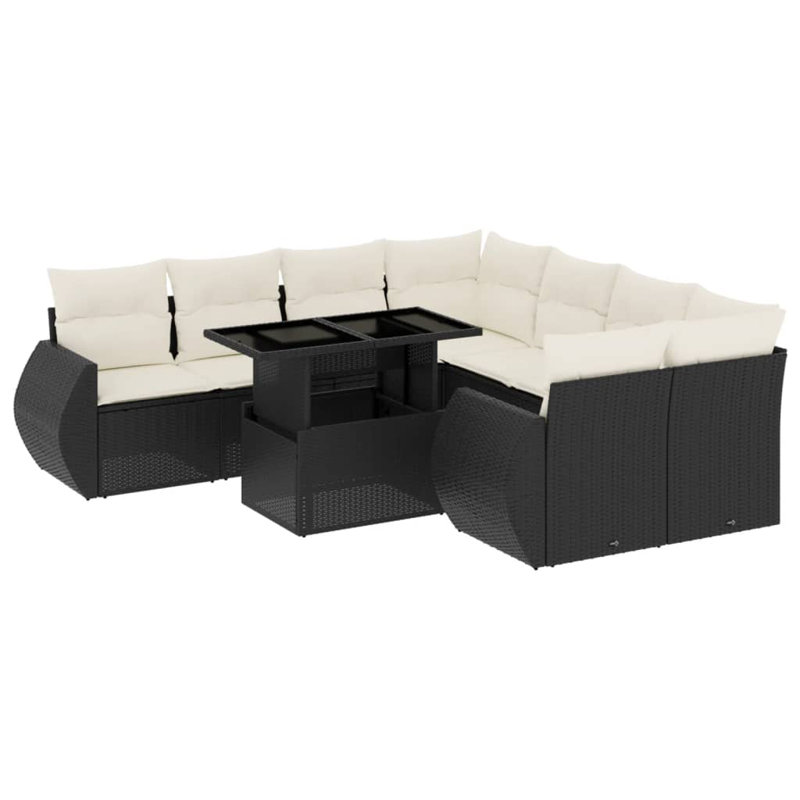 Vidaxl Garden Sofa Set Black