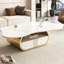 Table basse moderne avec tablette ouverte et plateau en pierre frittée Modern