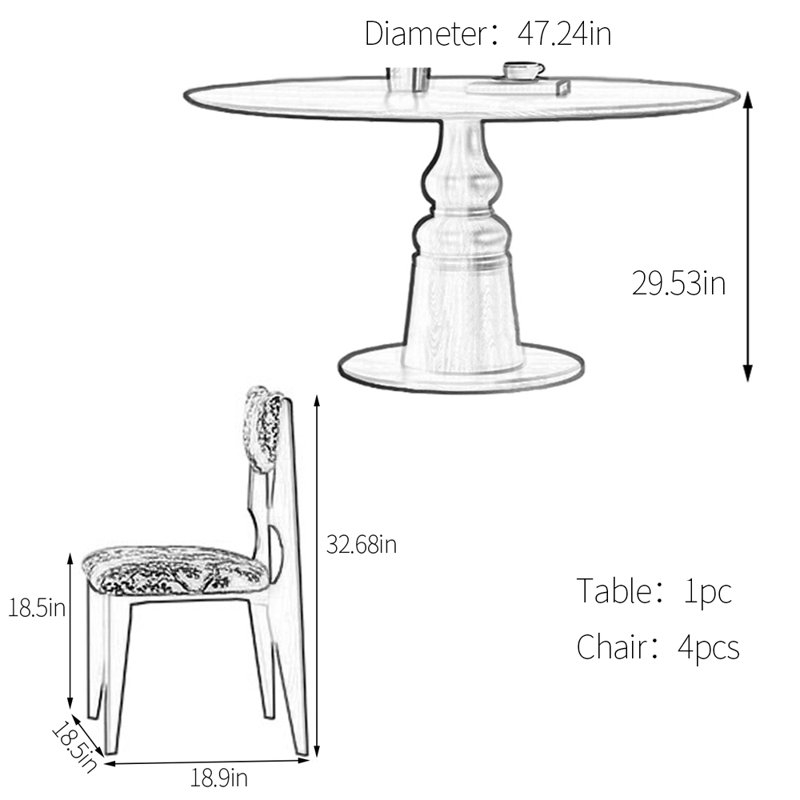 Ensemble de table de salle à manger, Taupe, H 29,53 po x L 47,24 po x l 47,24 po